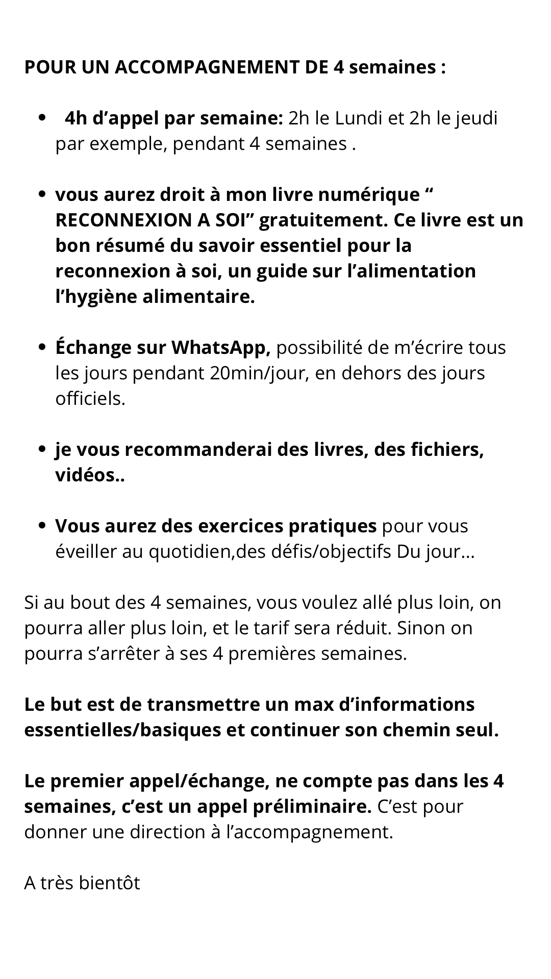 ACCOMPAGNEMENT 4 SEMAINES